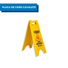 Placa De Chão JSN Cavalete De Sinalização Amarelo Cuidado Piso Chão Molhado Informativo Atenção Limpeza