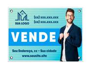 Placa de Imobiliária Premium com Ilhós 49x40cm 10 Unidades - Valdô Placas