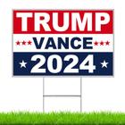 Placa de jardim Oligei Trump 2024 Trump-Vance de metal de dupla face