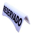 Placa De Mesa Reservado Acrílico Branco kit 10 Pçs Bar Restaurante Buffet