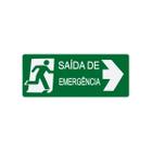 Placa de Plástico Vinil Saída de Emergência Direita 30x13 cm