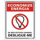 Placa de Poliestireno Auto-Adesiva 15x20cm Economize Energia - 220 AO - SINALIZE