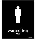 Placa De Poliestireno Toilette Masculino 15x18cm Black - Supri Lar