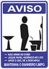 Placa de pvc ''aviso'' mantenha o banheiro limpo masculino