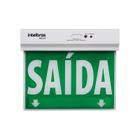 Placa de Saída de Emergência LED Dupla Face Verde Bivolt PSA 225 30 Lúmens 255x213x22mm Intelbras