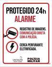 Placa De Segurança - Protegido 24H Alarme Polícia (36X46)