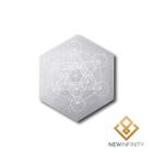 Placa de Selenita 10cm Cubo Metatron Base Energética