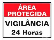 Placa De Sinalização 15x20 Área Protegida Vigilância 24h