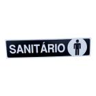 Placa de Sinalização 30x7 Sanitário Masculino Preto - JA