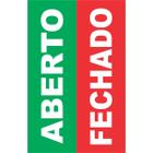 Placa de Sinalizacao ABERTO/FECHADO 16X25CM.