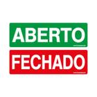 Placa De Sinalização Aberto / Fechado 30x10 Qi Comunicação - P-30 Q1a