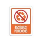 Placa De Sinalização Advertência - Lixo Resíduos Perigosos