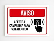 Placa de sinalização aperte a campainha para ser atendido