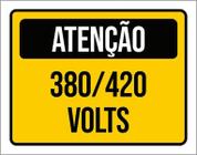 Placa De Sinalização - Atenção 380 420 Volts 27X35