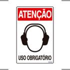 Placa De Sinalização Atenção Abafador Auricular Uso Obrigatório 20x30 Ekomunike - S-203 F9e