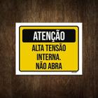 Placa De Sinalização - Atenção Alta Tensão Interna 27X35