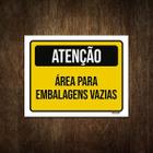 Placa De Sinalização - Atenção Área Embalagens Vias 18X23 - Sinalizo