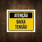 Placa De Sinalização - Atenção Aviso Baixa Tensão 18X23