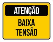 Placa De Sinalização - Atenção Aviso Baixa Tensão 18X23