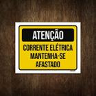 Placa De Sinalização - Atenção Corrente Elétrica 27X35