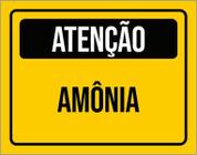 Placa De Sinalização - Atenção Cuidado Amônia 18X23