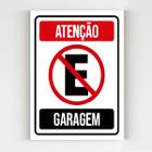 Placa de sinalização atenção garagem aviso mdf a4 20x29