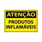 Placa De Sinalização Atenção Produtos Inflamáveis 30x20 Ecom IA - SA60 F9e