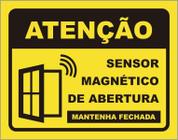 Placa De Sinalização - Atenção Sensor Magnético 18X23