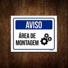 Placa De Sinalização Aviso Área De Montagem 36X46