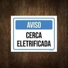 Placa De Sinalização - Aviso Cerca Eletrificada 18X23