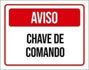 Placa De Sinalização - Aviso Chave De Comando 18X23