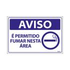 Placa De Sinalização Aviso É Permitido Fumar Nesta Área 30x20 Ecom IA - SV20 F9e