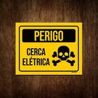 Placa De Sinalização Aviso Perigo Cerca Elétrica 36X46