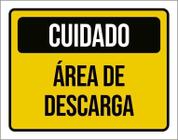 Placa De Sinalização - Cuidado Área De Descarga 18X23