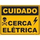 Placa de Sinalização Cuidado Cerca Elétrica