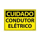 Placa De Sinalização Cuidado Condutor Elétrico 30x20 Ecom IA - SC43 F9e