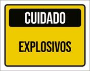 Placa De Sinalização - Cuidado Explosivos 18X23