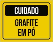 Placa De Sinalização - Cuidado Grafite Em Pó 36X46