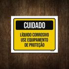 Placa De Sinalização - Cuidado Líquido Corrosivo 27X35