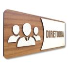 Placa De Sinalização Diretoria - MDF 30x13cm - Victare