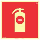 Placa de sinalização E5-BC - Extintor de incêndio de pó BC