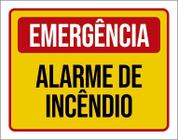 Placa De Sinalização - Emergência Alarme Incêndio 27X35