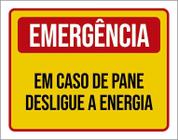 Placa De Sinalização - Emergência Em Caso De Pane 27X35