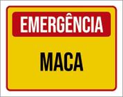 Placa De Sinalização - Emergência Maca 27X35