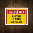 Placa De Sinalização - Emergência Mantenha Extintores 27X35