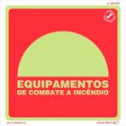 Placa de Sinalização Equipamentos de Combate a Incêndio Fotoluminescente 20x20 CM Certificada norma ABNT 16820 - E9 - SUPEREPI