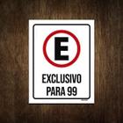 Placa De Sinalização - Estacionamento Exclusivo 99 36X46