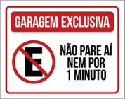 Placa De Sinalização Estacionamento Não Pare 1 Minuto 27X35