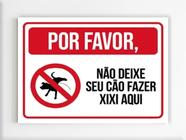 Placa de sinalização favor não deixe seu cão fazer xixi aqui