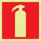 Placa de sinalização fotoluminescente para extintores de combate contra incêndio, normas bombeiros